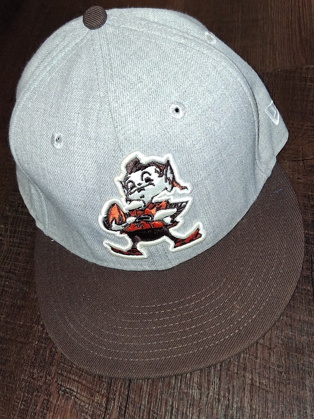 Browns Gray & Brown Cat Logo Snapback Hat